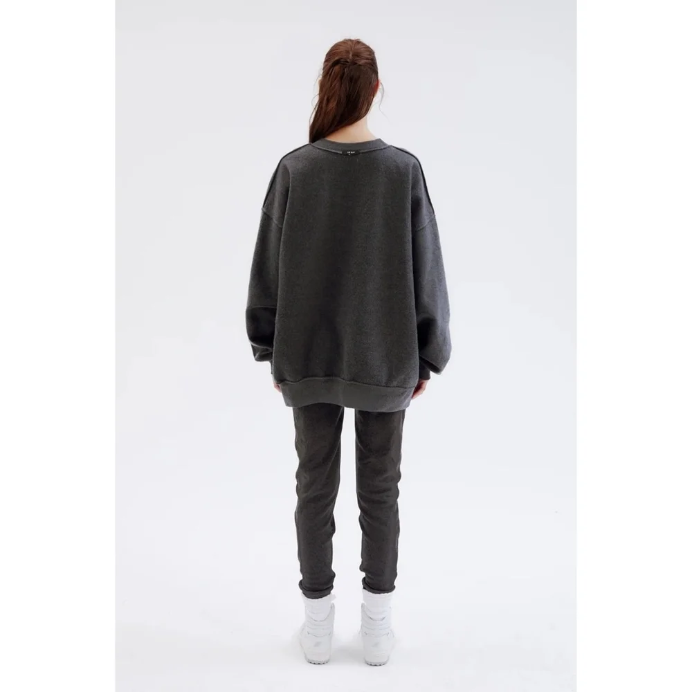 Women's The Bar Sweatshirt L Gray Varsity - Picture 7 of 8